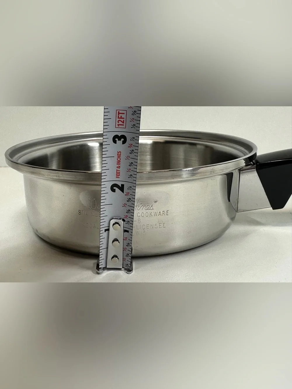 Vintage Duncan Hines Stainless Steel Cookware Pot 6 3/4” 3 Ply 18-8 Regal Ware